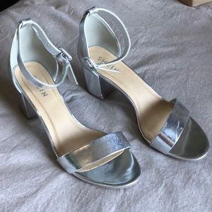 Shein Silver Chunky Heel